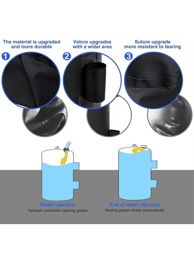 LAMAY 4PCS-Canopy Water Weight Bag Leg Weights for Pop Up Canopy, Tent, Gazebo, Black - Image 2
